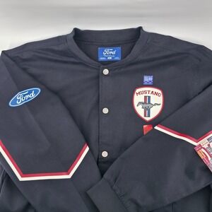 Ford Roadtrip Mustang Racing Snap Down Jacket Men's Size XXL Graphic Print 2XL